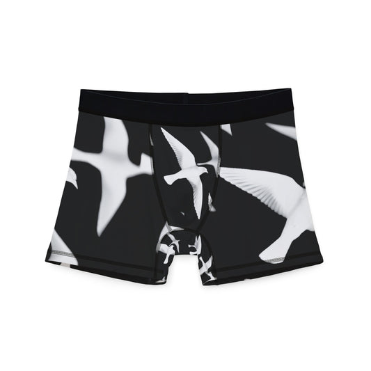 Smith & Raven | Flock of Seagulls Men's Boxers | Black w/White Birds