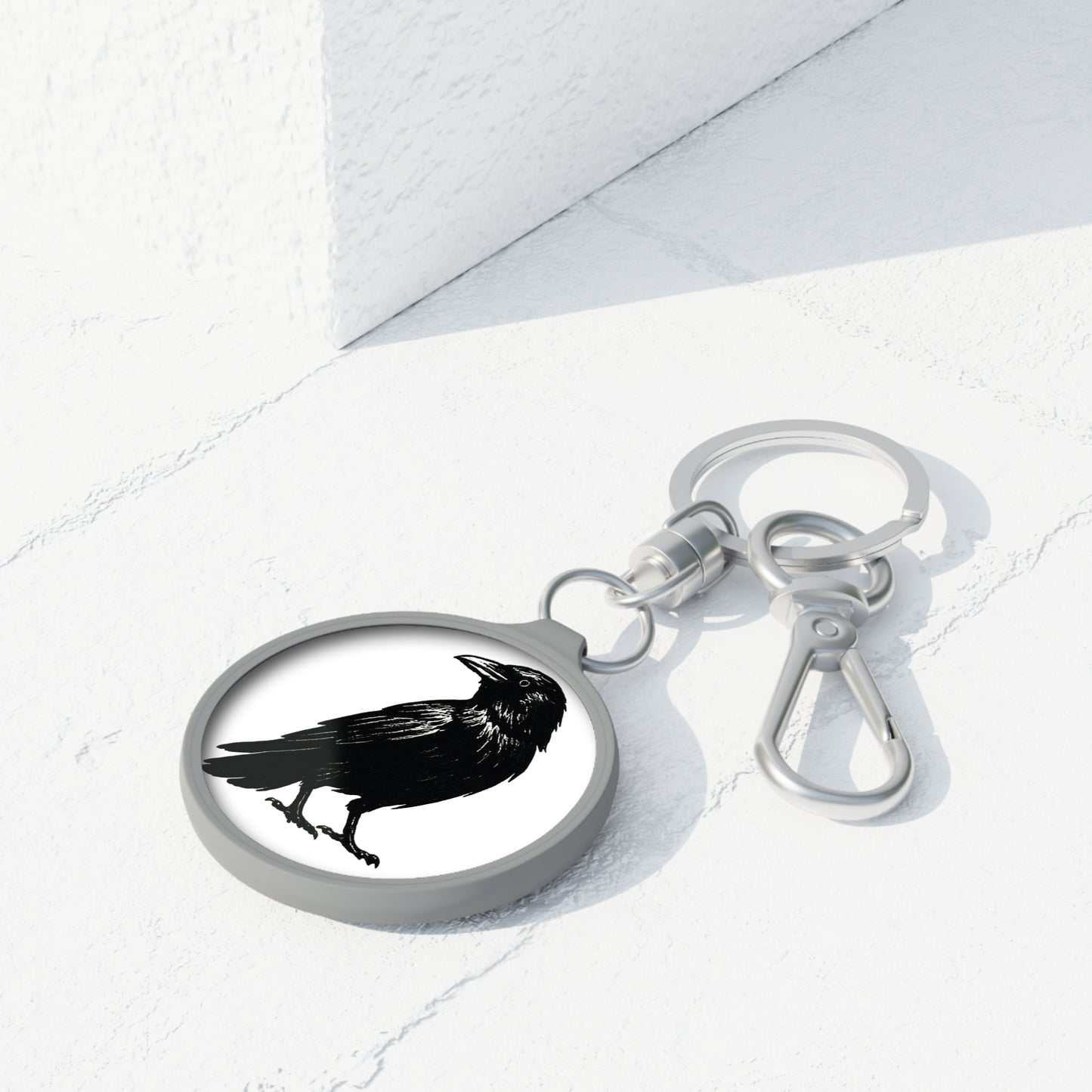 Smith & Raven | Black Raven Illustration | Keyring Tag