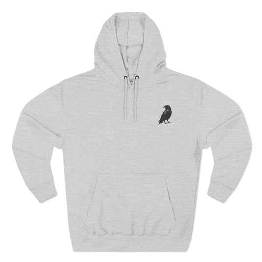 Smith & Raven | Ghostly Raven Silhouette Hoodie | Heather Grey, Charcoal Grey