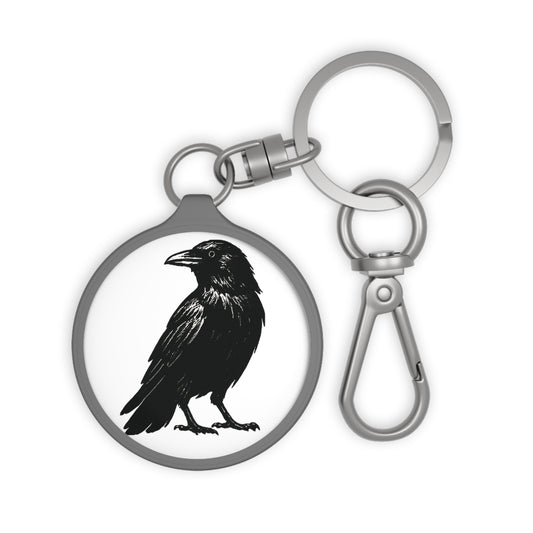 Smith & Raven | Black Raven Illustration | Keyring Tag
