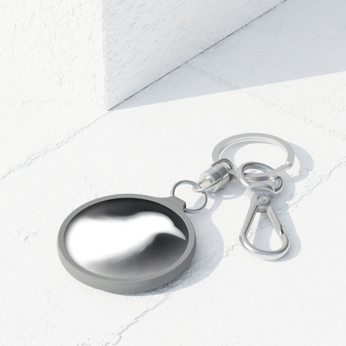 Smith & Raven | Raven Silhouette | Keyring Tag | Metal Round Keychain