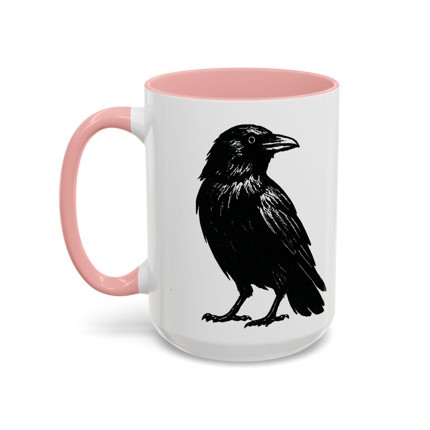 Smith & Raven | Black Raven Illustration | Accent Color Mugs | 11oz, 15oz