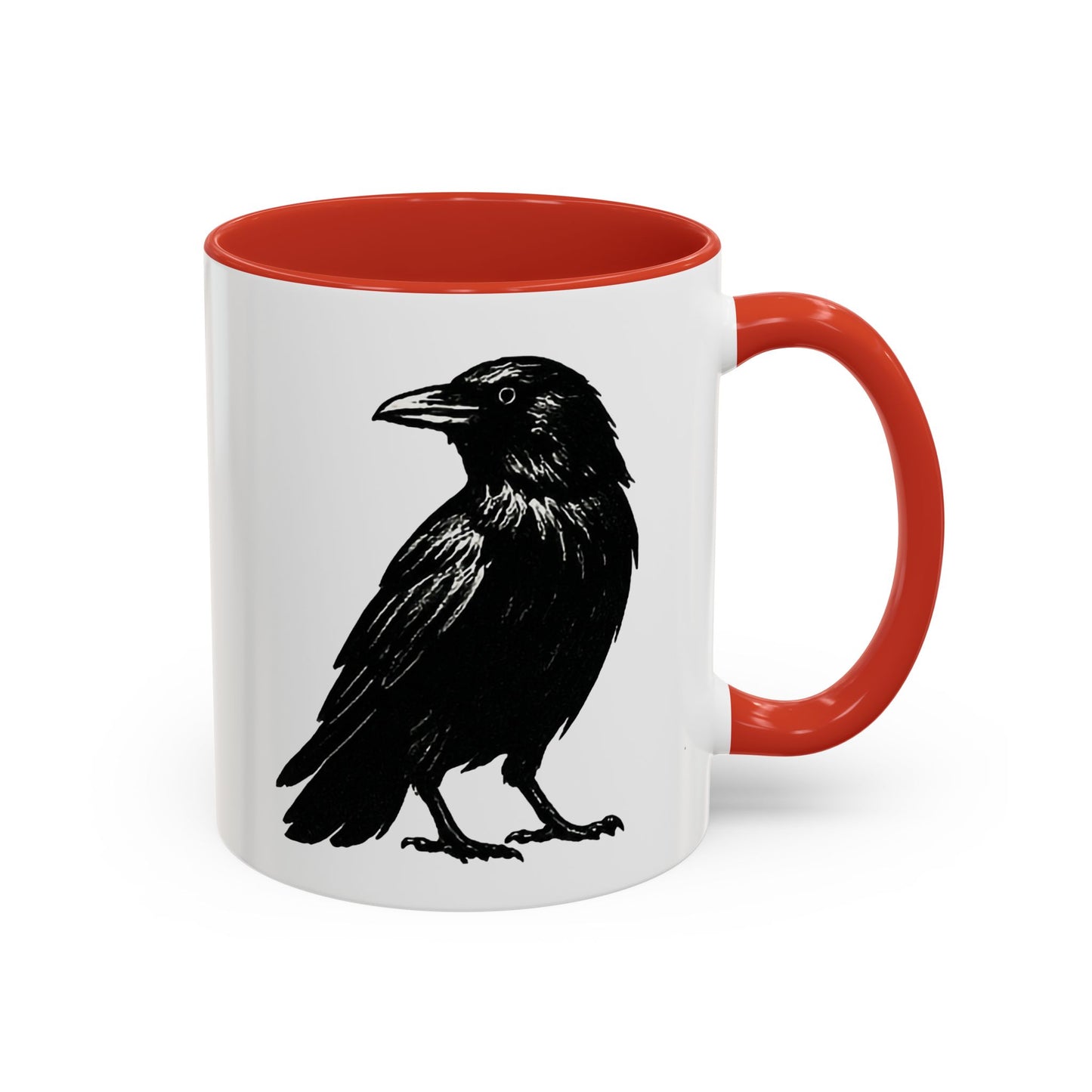 Smith & Raven | Black Raven Illustration | Accent Color Mugs | 11oz, 15oz