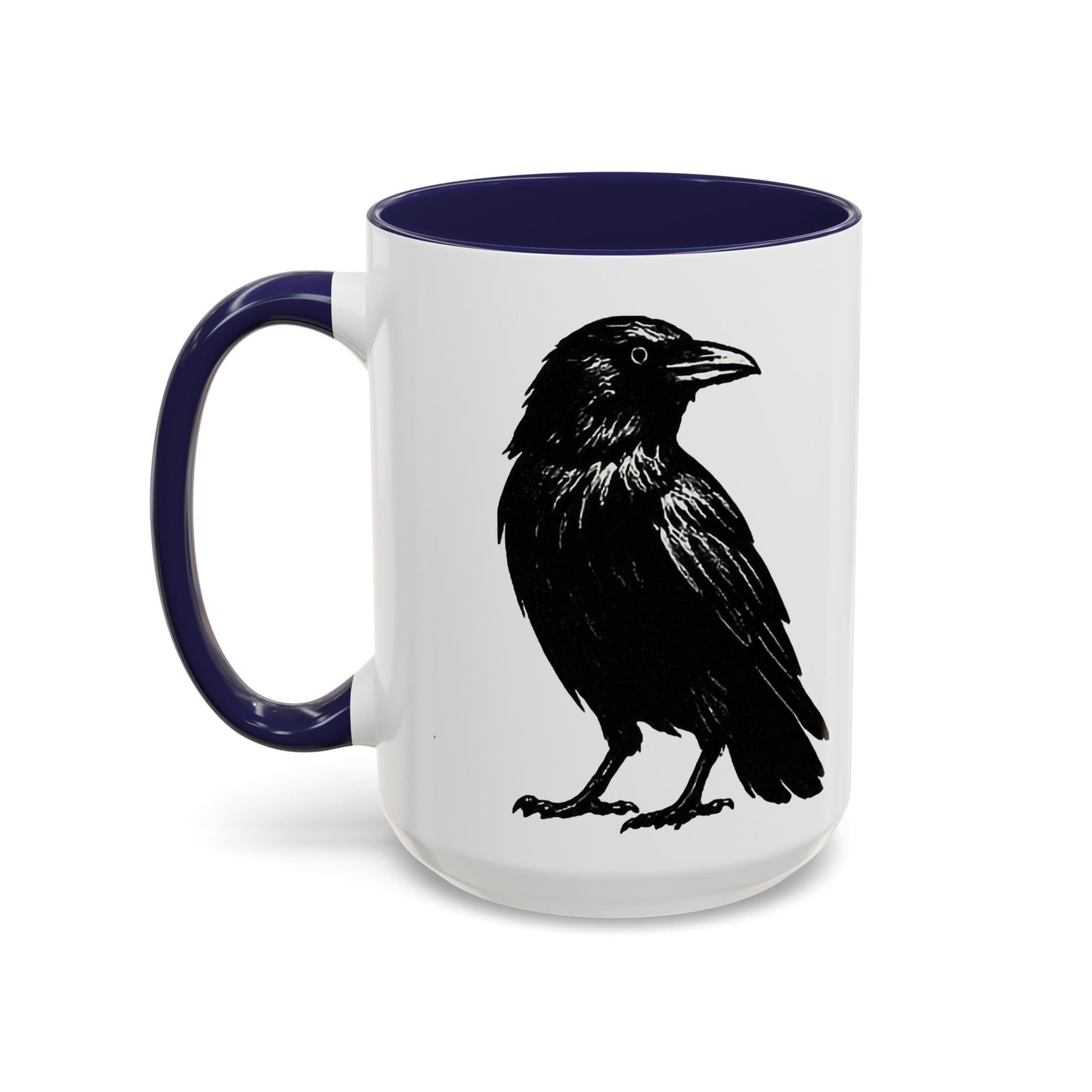 Smith & Raven | Black Raven Illustration | Accent Color Mugs | 11oz, 15oz
