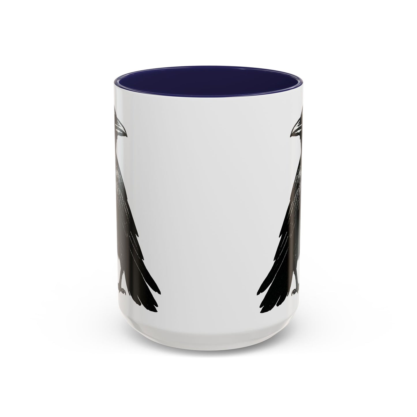 Smith & Raven | Black Raven Illustration | Accent Color Mugs | 11oz, 15oz