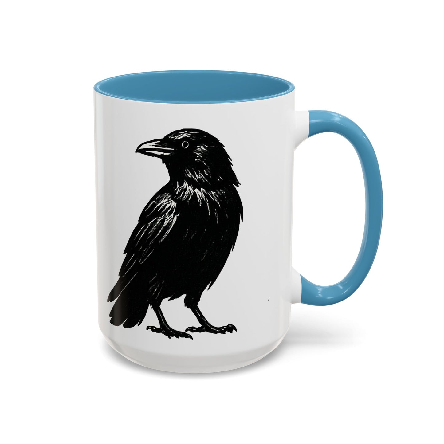 Smith & Raven | Black Raven Illustration | Accent Color Mugs | 11oz, 15oz