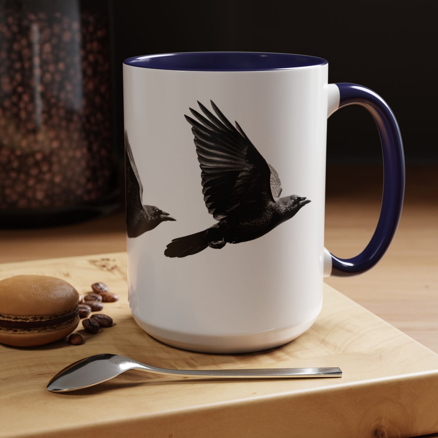 Smith & Raven | Flying Ravens Mug | Accent Color Mugs | 11oz 15oz