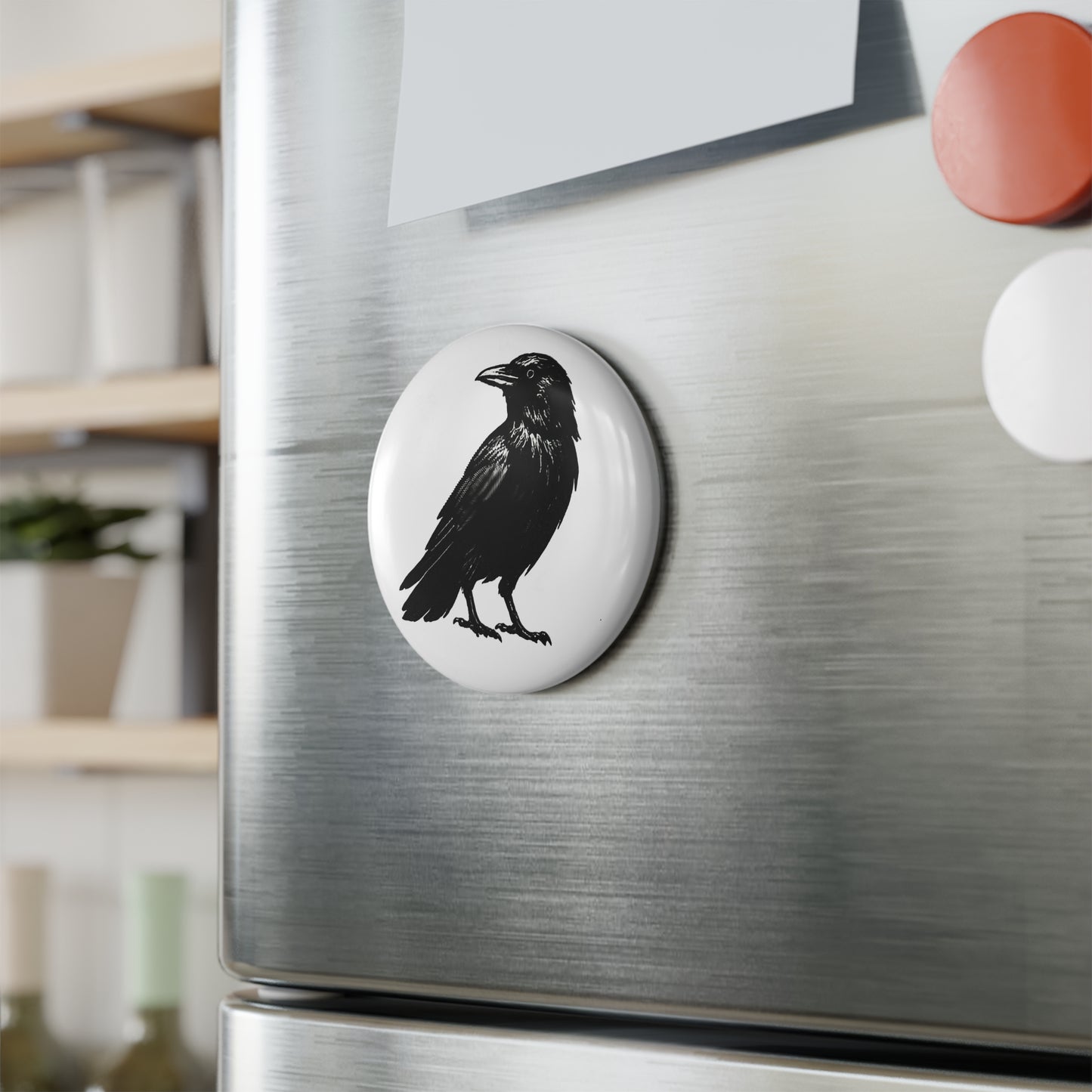 Smith & Raven | Vintage Raven Illustration | Button Magnet