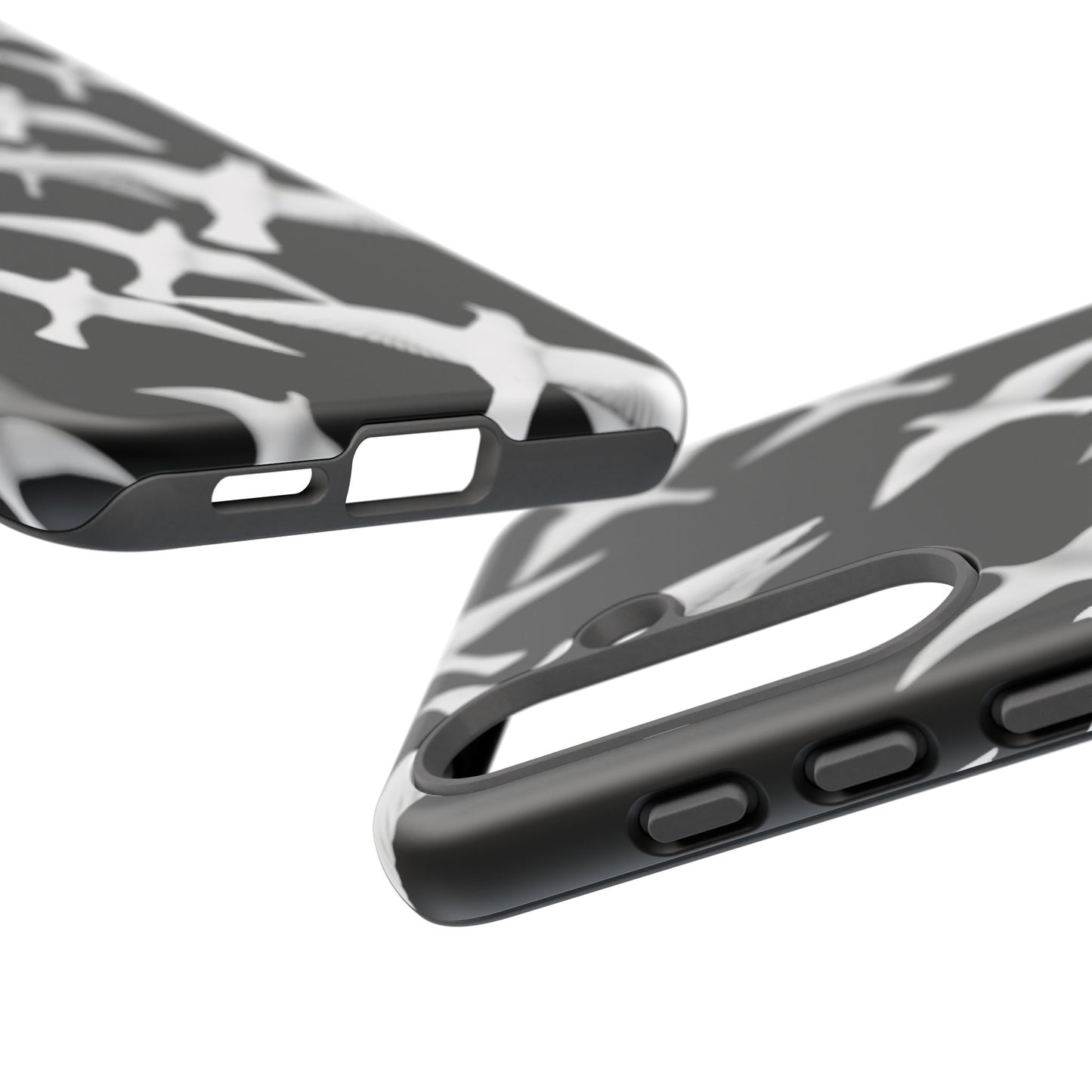 Smith & Raven | Flock of Seagulls Tough Case | Black w/White Bird Pattern | Phone Case