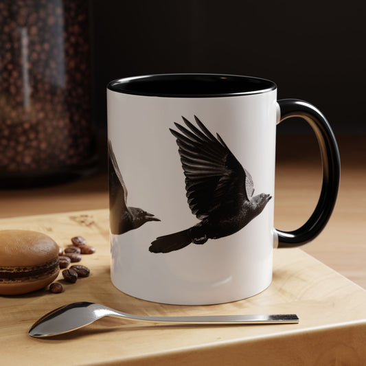 Smith & Raven | Flying Ravens Mug | Accent Color Mugs | 11oz 15oz