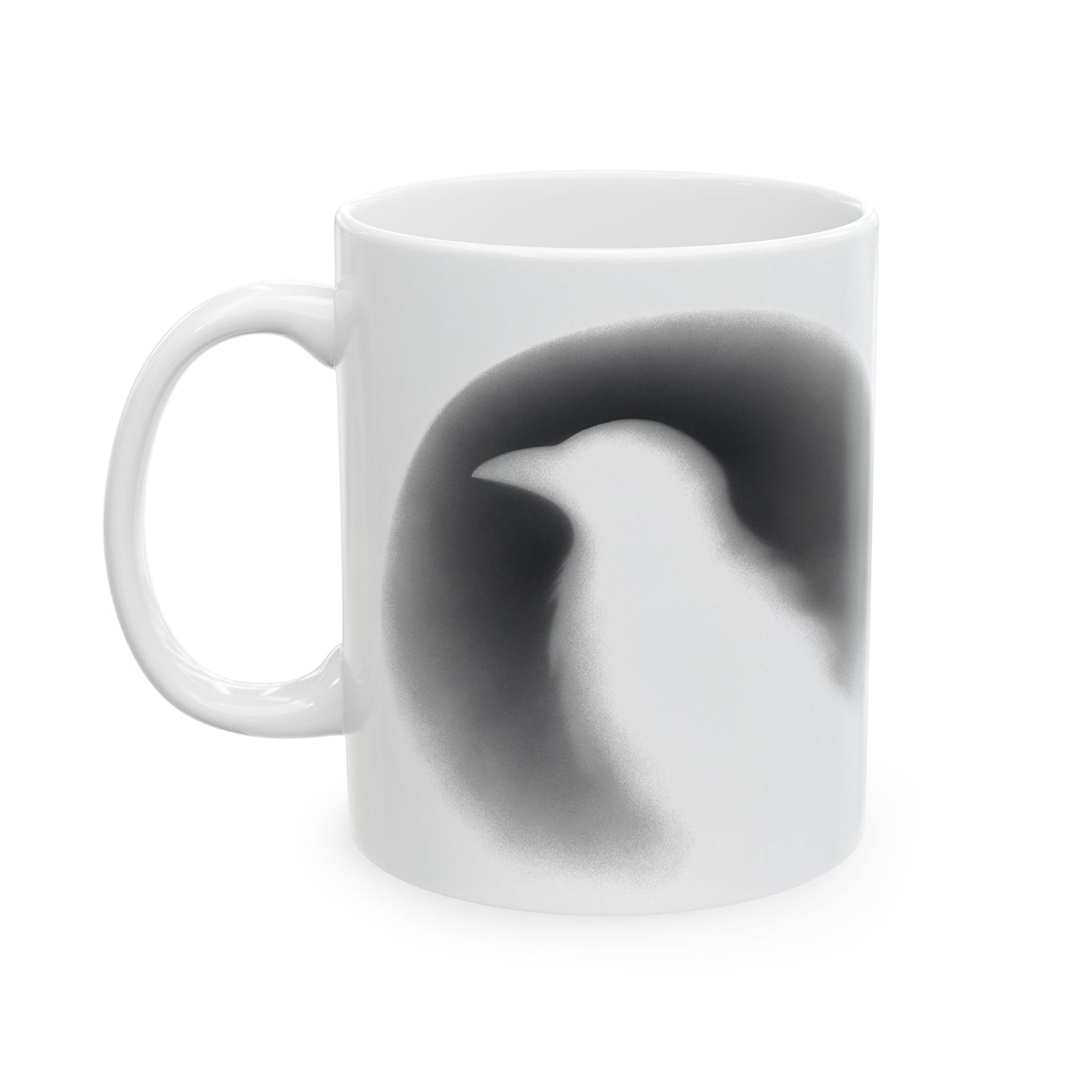 Smith & Raven | Ghostly Raven Silhouette | White Ceramic Mug | 11oz, 15oz