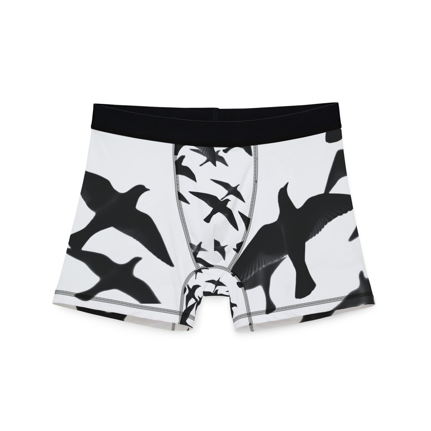 Smith & Raven | Flock of Seagulls Men's Boxers | White w/Black Birds
