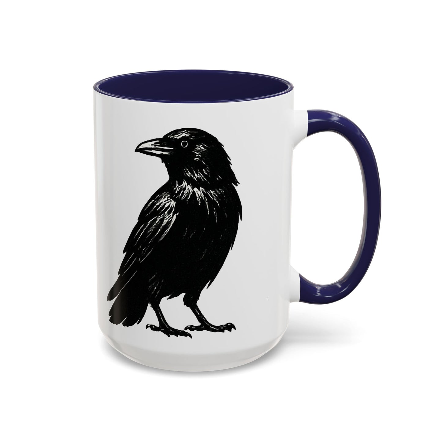 Smith & Raven | Black Raven Illustration | Accent Color Mugs | 11oz, 15oz