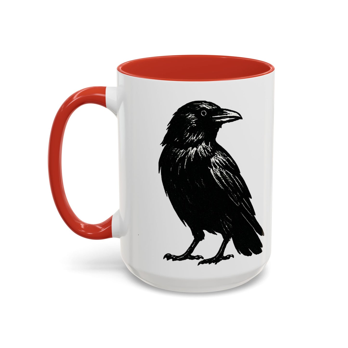 Smith & Raven | Black Raven Illustration | Accent Color Mugs | 11oz, 15oz