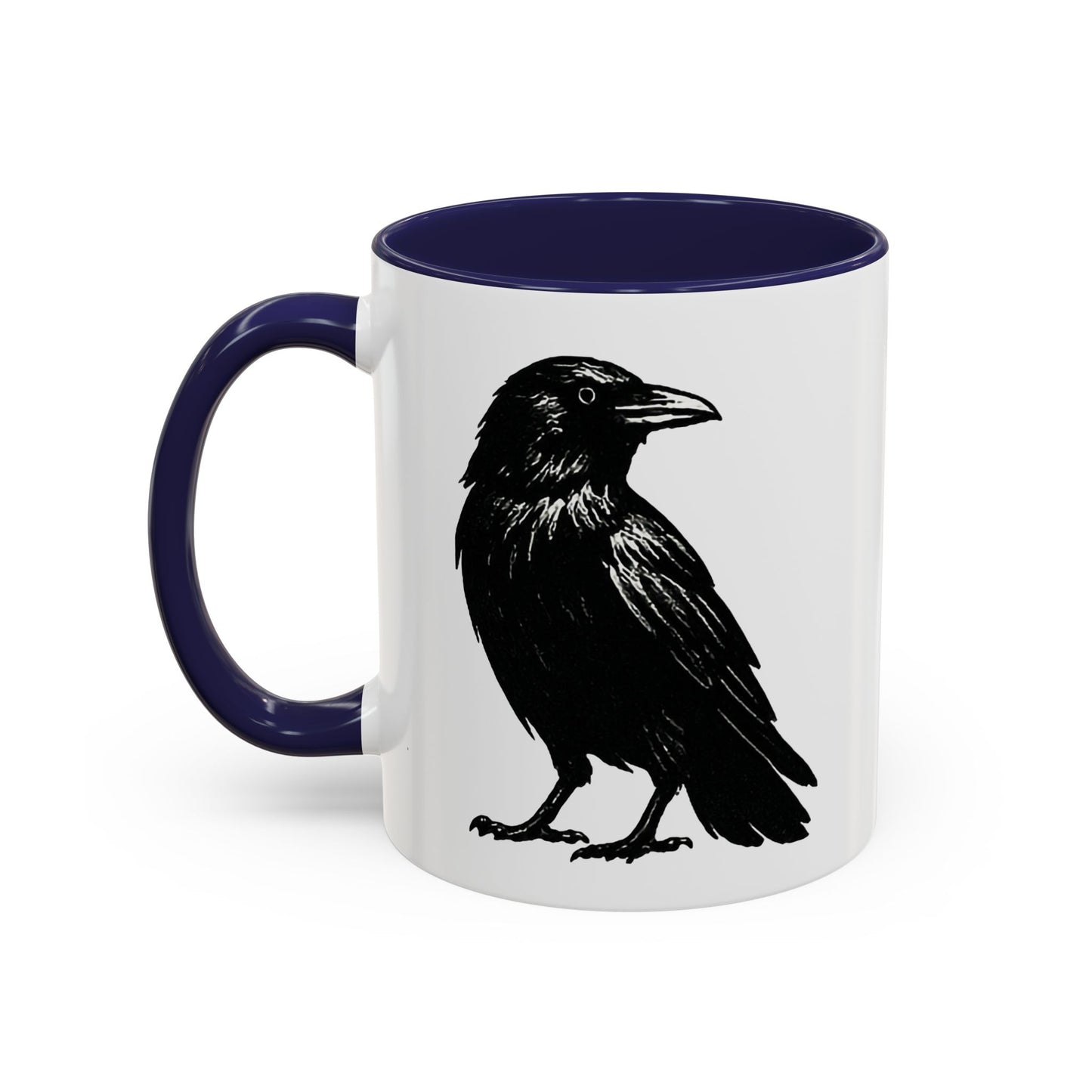 Smith & Raven | Black Raven Illustration | Accent Color Mugs | 11oz, 15oz