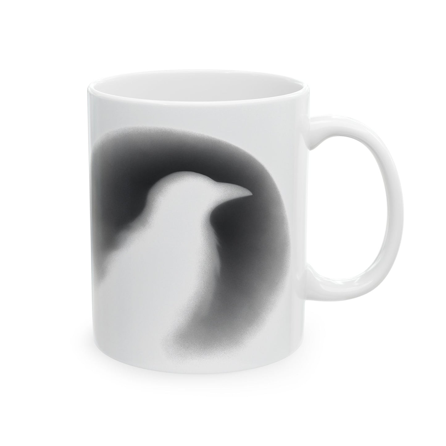 Smith & Raven | Ghostly Raven Silhouette | White Ceramic Mug | 11oz, 15oz