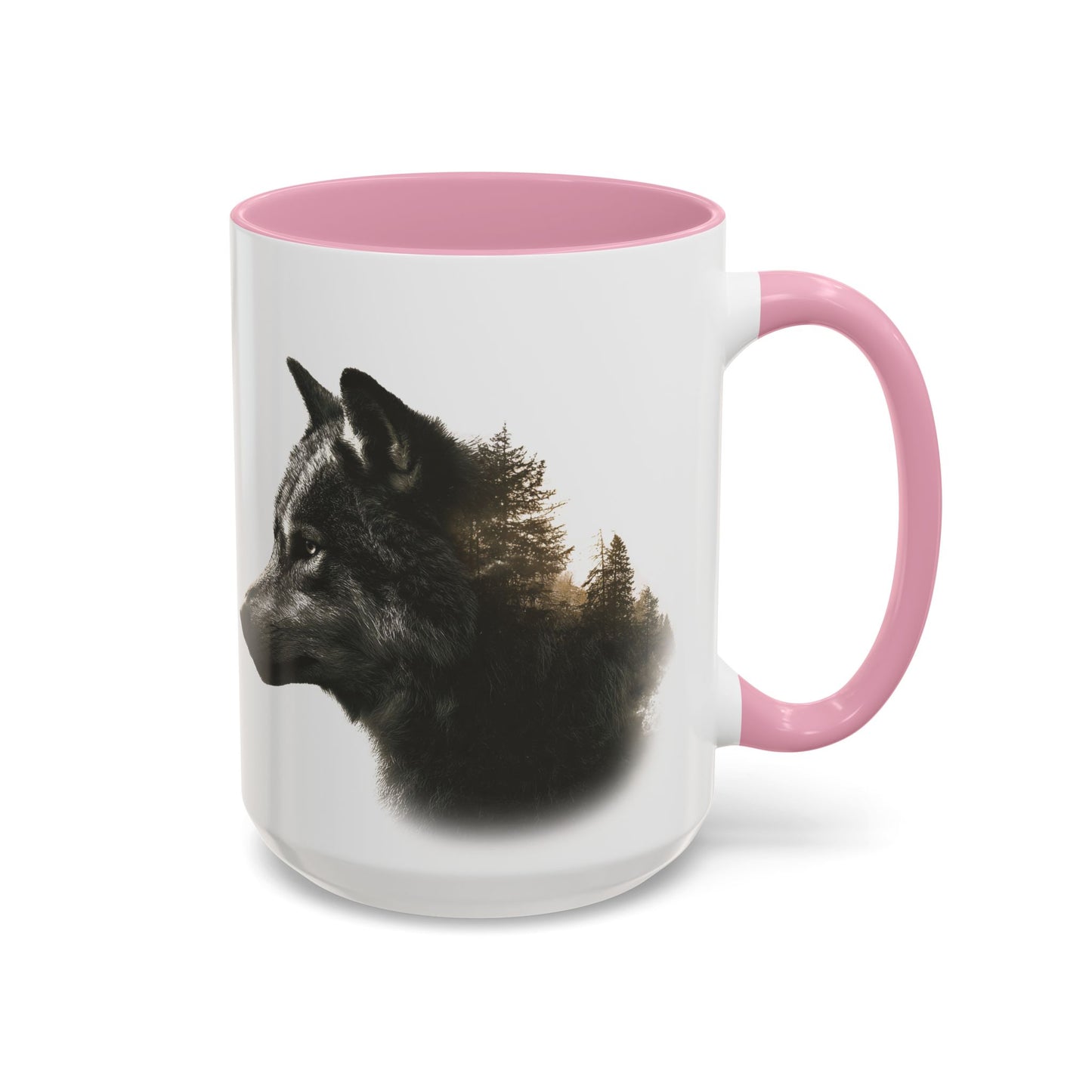 Grey Wolf White Ceramic Accent Color Coffee Mug | Cinematic Nature Inspired Design | Nature Lover Gift | Smith & Raven