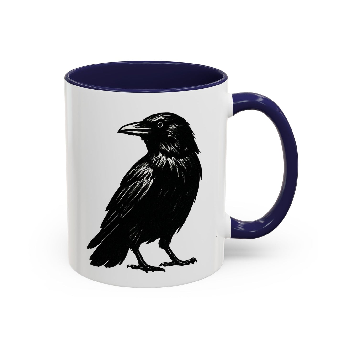 Smith & Raven | Black Raven Illustration | Accent Color Mugs | 11oz, 15oz