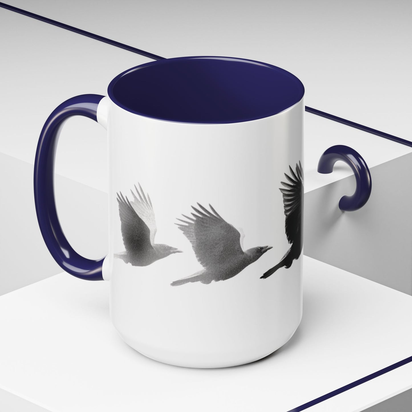Smith & Raven | Flying Ravens Mug | Accent Color Mugs | 11oz 15oz