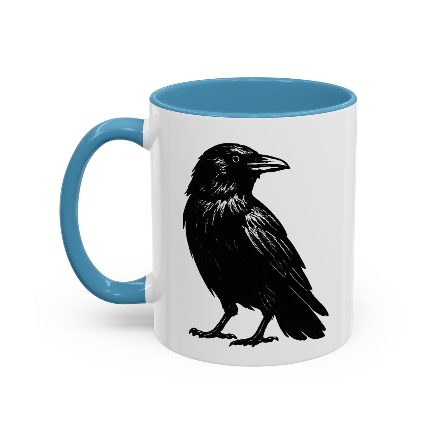 Smith & Raven | Black Raven Illustration | Accent Color Mugs | 11oz, 15oz