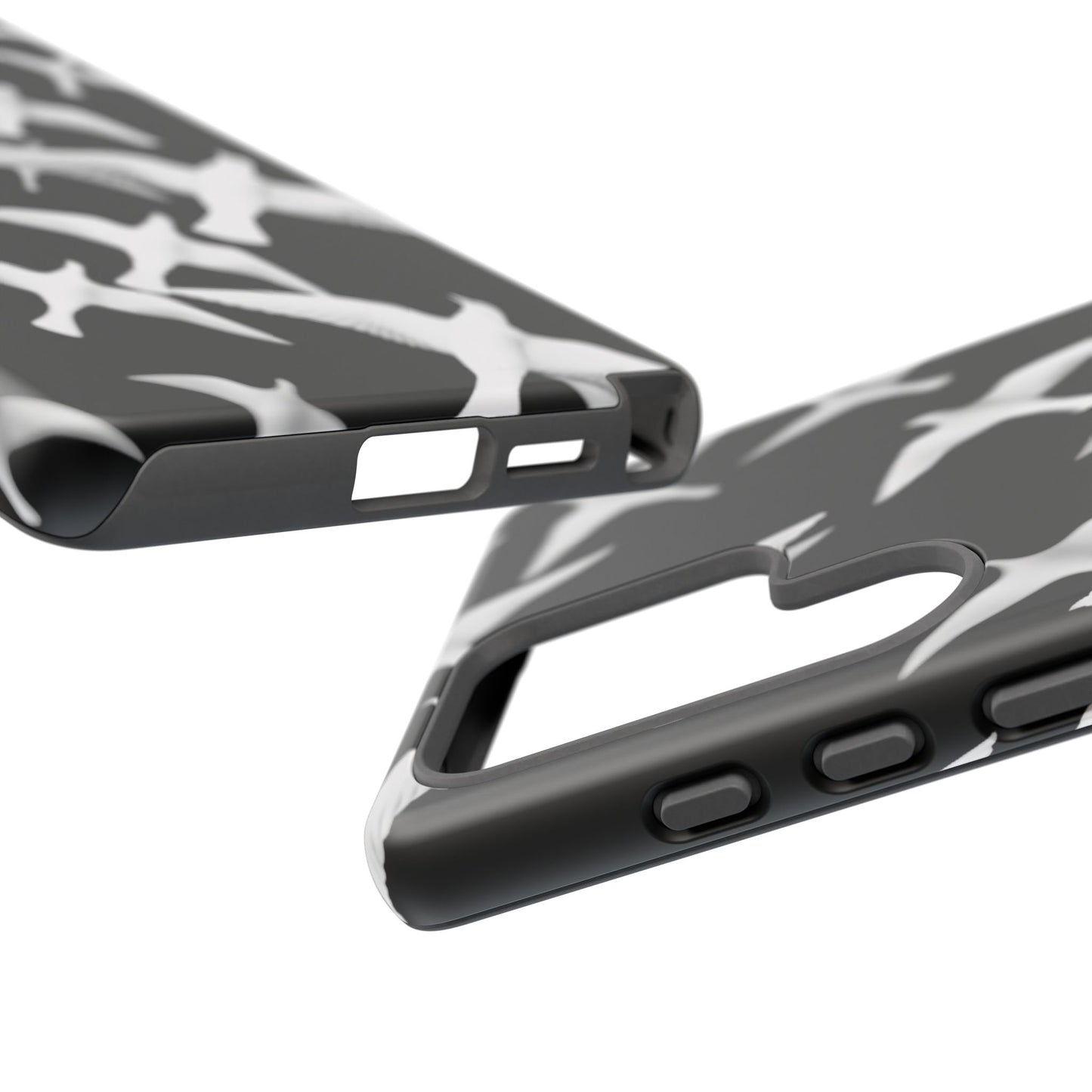Smith & Raven | Flock of Seagulls Tough Case | Black w/White Bird Pattern | Phone Case