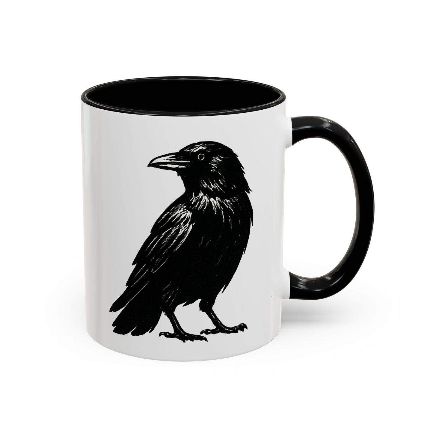 Smith & Raven | Black Raven Illustration | Accent Color Mugs | 11oz, 15oz