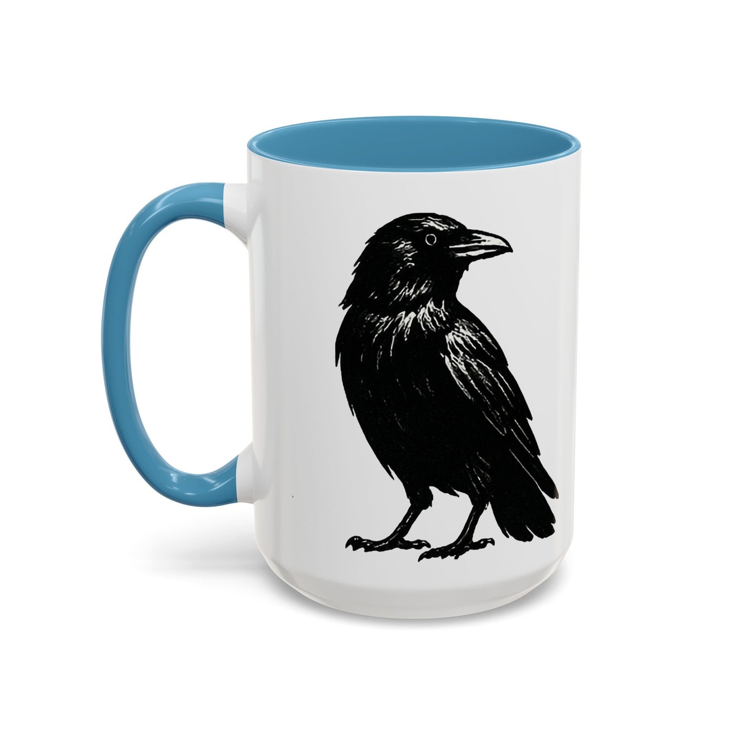 Smith & Raven | Black Raven Illustration | Accent Color Mugs | 11oz, 15oz