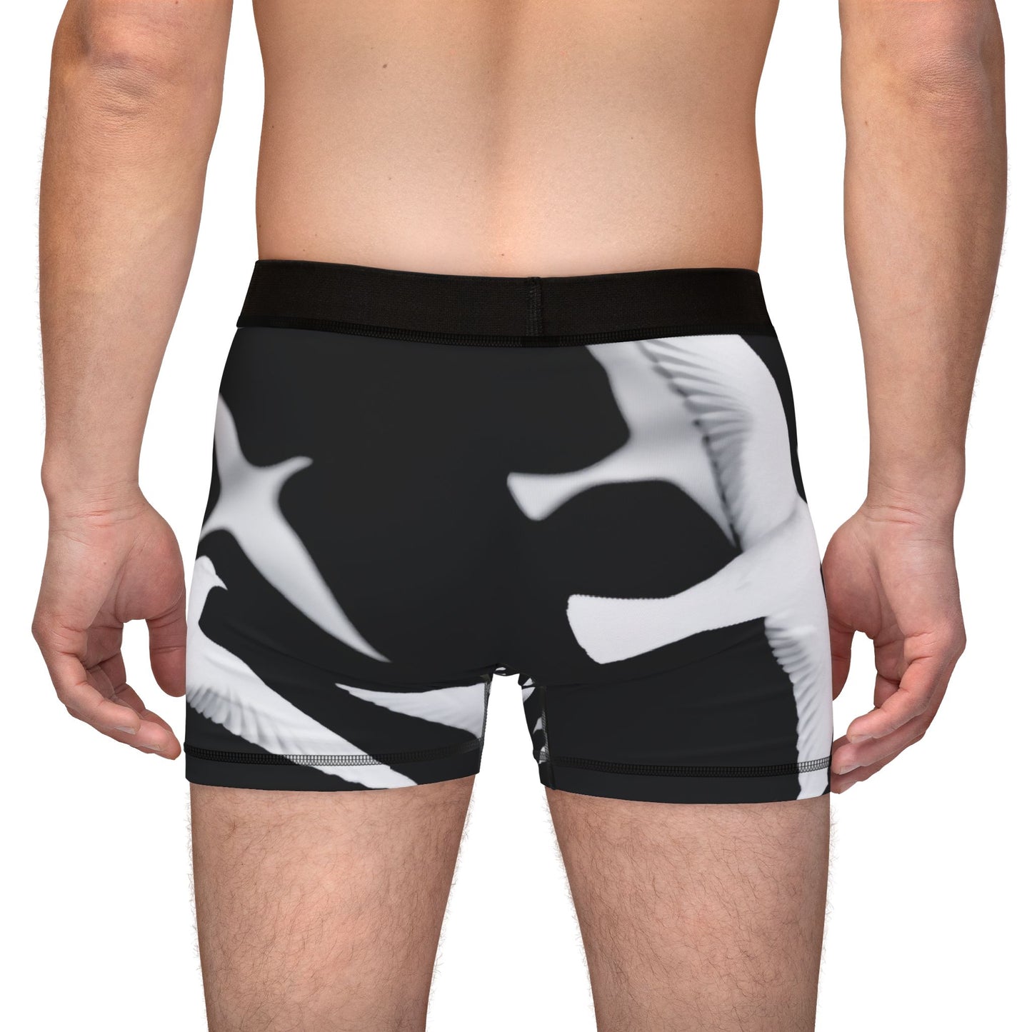 Smith & Raven | Flock of Seagulls Men's Boxers | Black w/White Birds