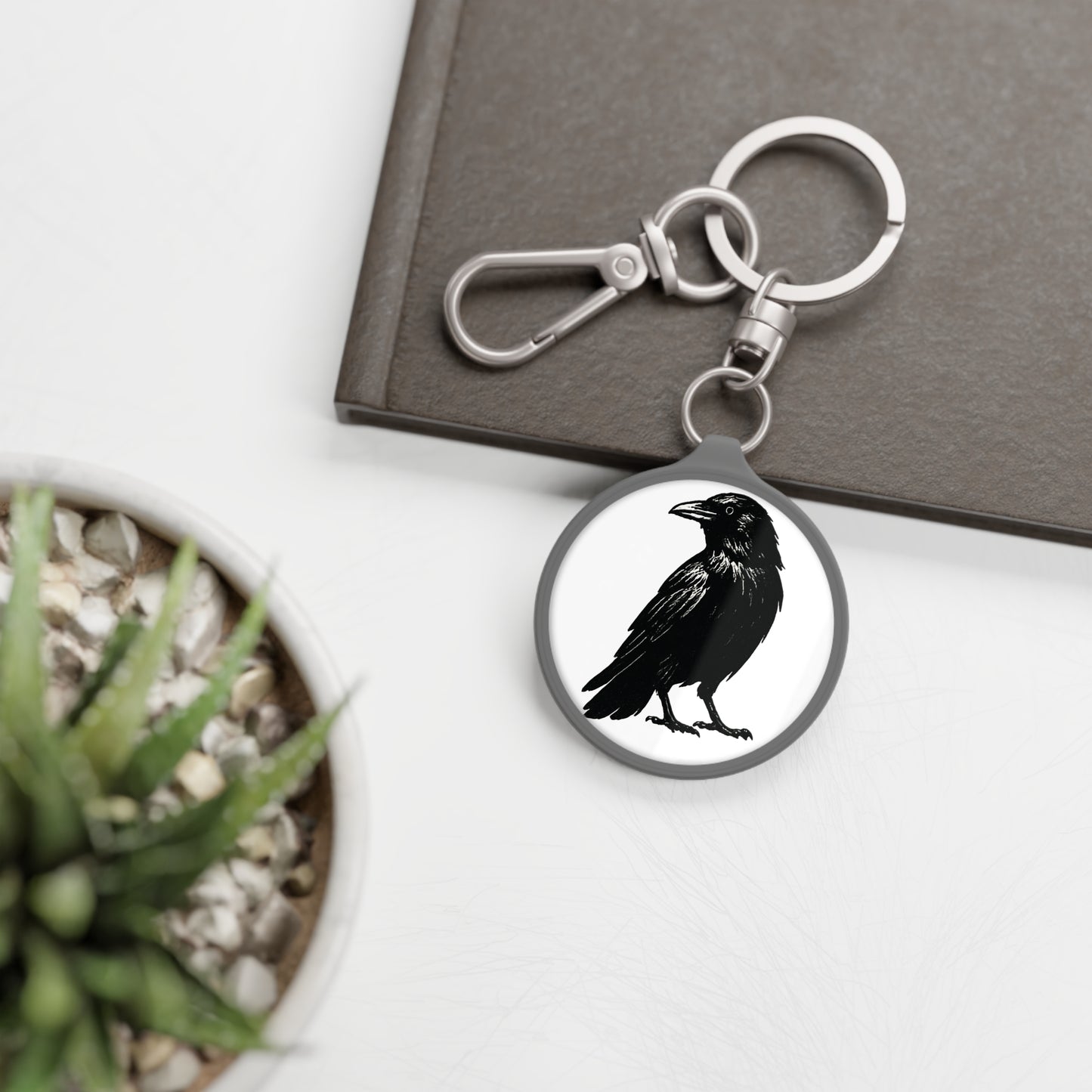 Smith & Raven | Black Raven Illustration | Keyring Tag