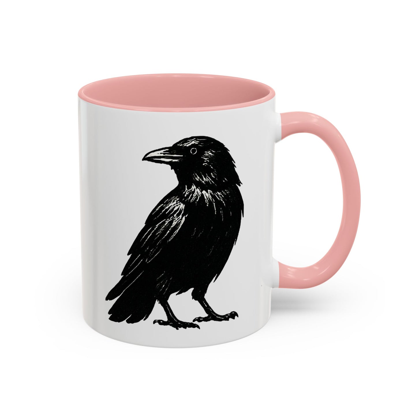 Smith & Raven | Black Raven Illustration | Accent Color Mugs | 11oz, 15oz