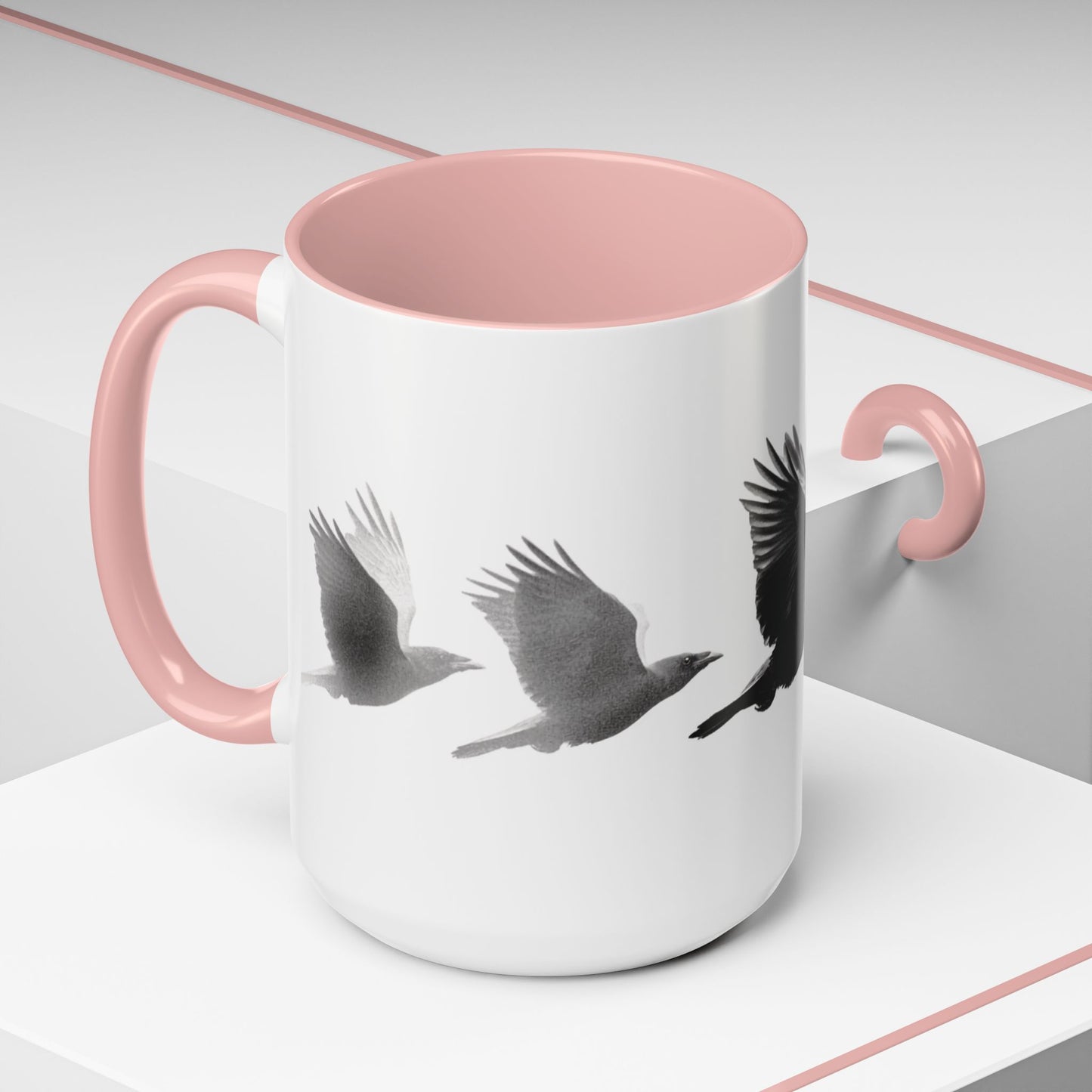 Smith & Raven | Flying Ravens Mug | Accent Color Mugs | 11oz 15oz