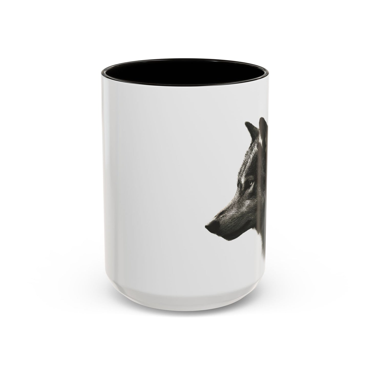 Grey Wolf White Ceramic Accent Color Coffee Mug | Cinematic Nature Inspired Design | Nature Lover Gift | Smith & Raven