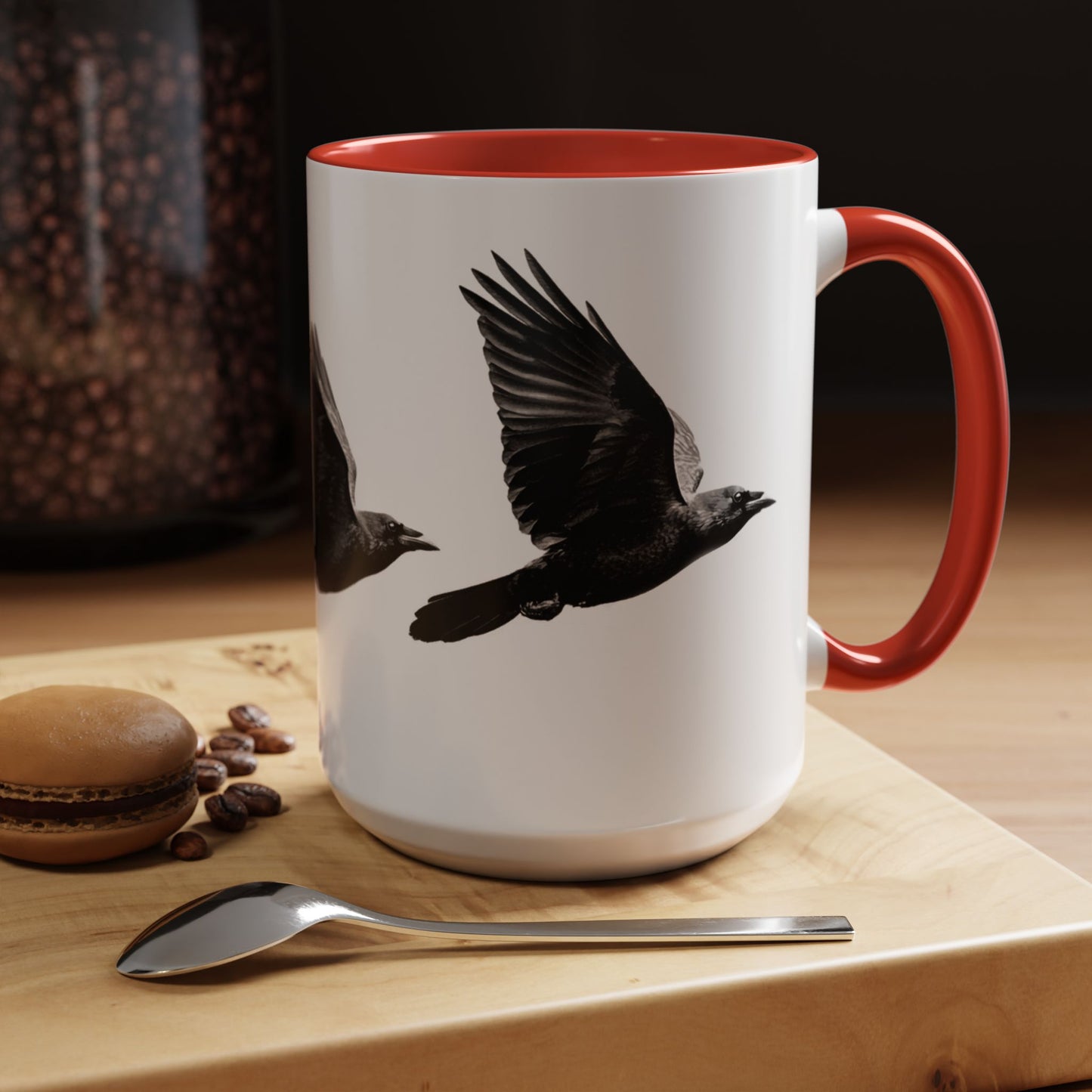 Smith & Raven | Flying Ravens Mug | Accent Color Mugs | 11oz 15oz