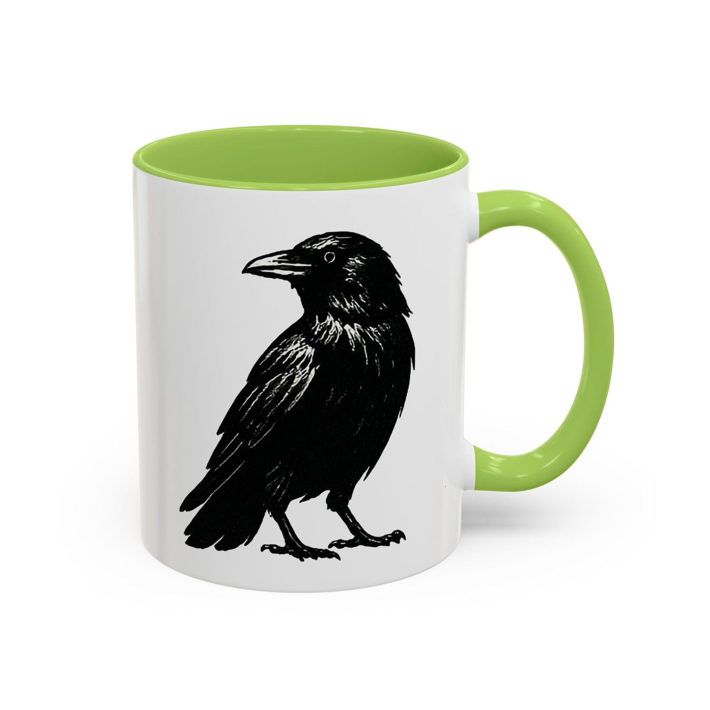 Smith & Raven | Black Raven Illustration | Accent Color Mugs | 11oz, 15oz