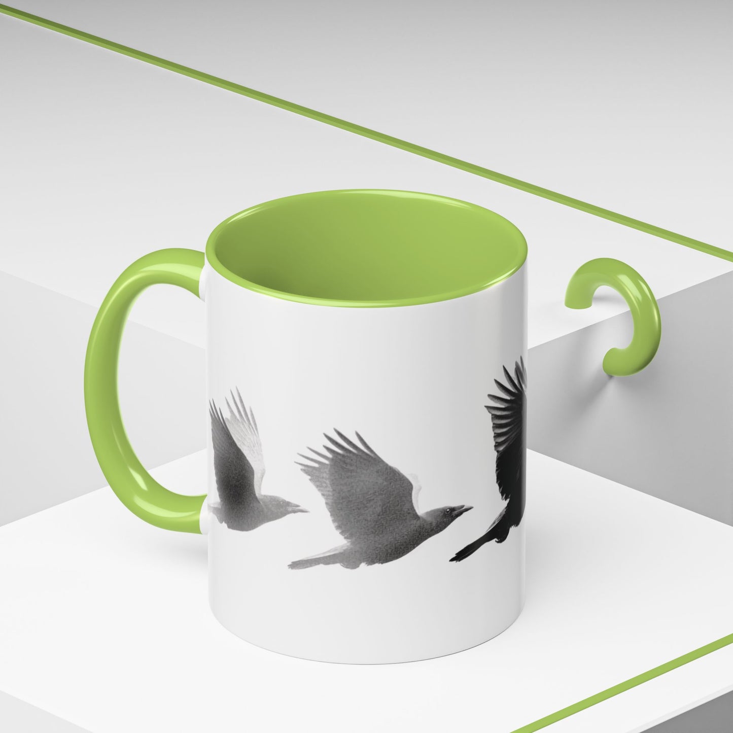 Smith & Raven | Flying Ravens Mug | Accent Color Mugs | 11oz 15oz
