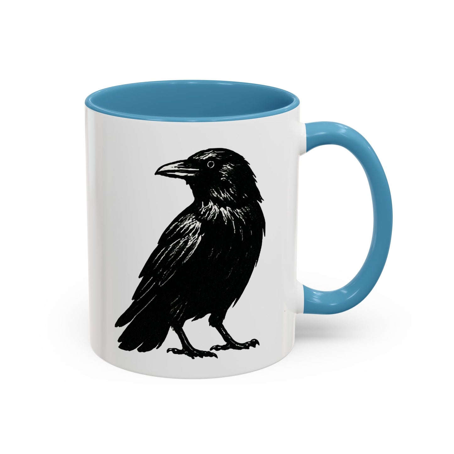 Smith & Raven | Black Raven Illustration | Accent Color Mugs | 11oz, 15oz