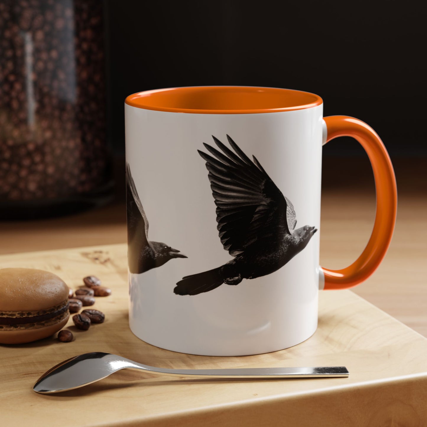 Smith & Raven | Flying Ravens Mug | Accent Color Mugs | 11oz 15oz