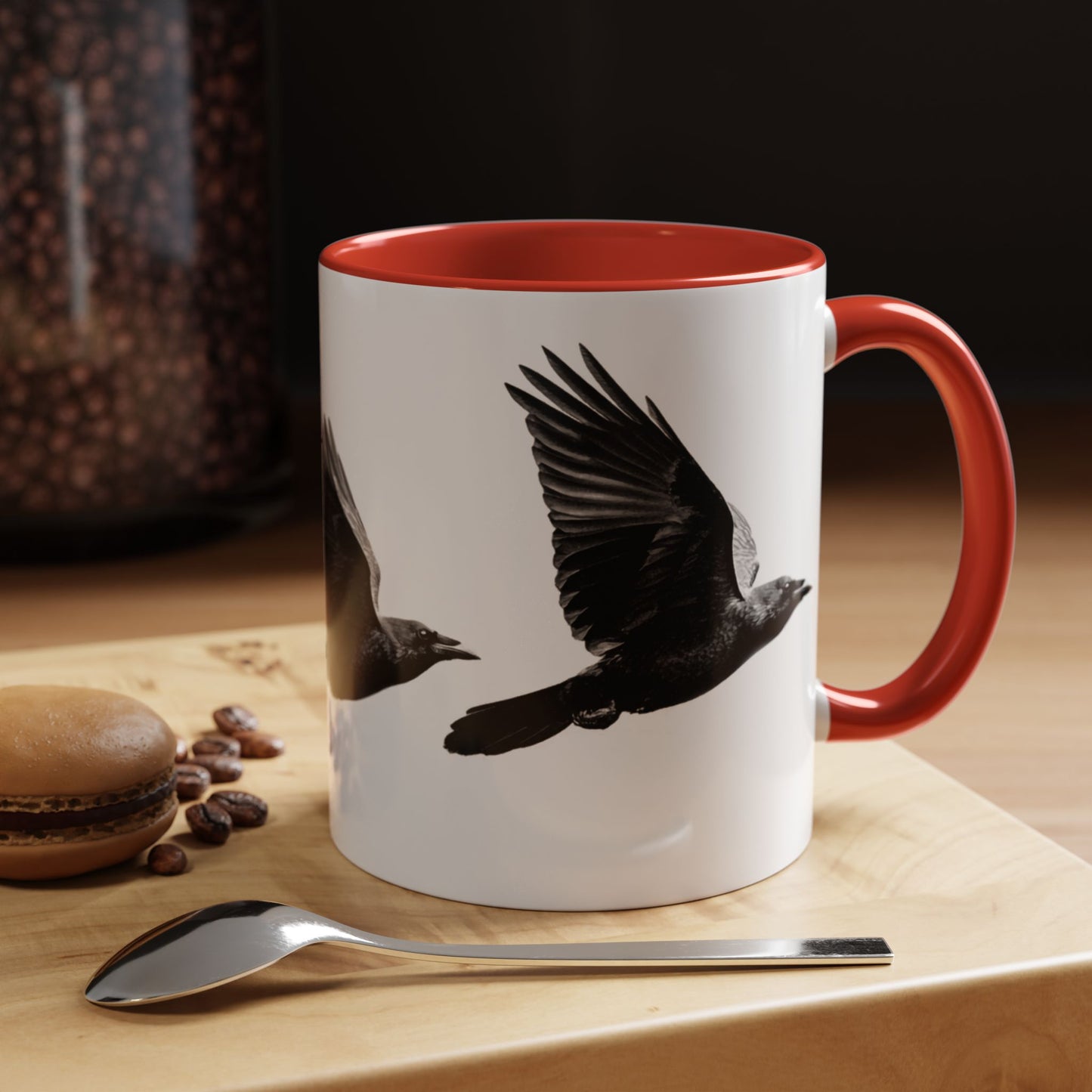 Smith & Raven | Flying Ravens Mug | Accent Color Mugs | 11oz 15oz