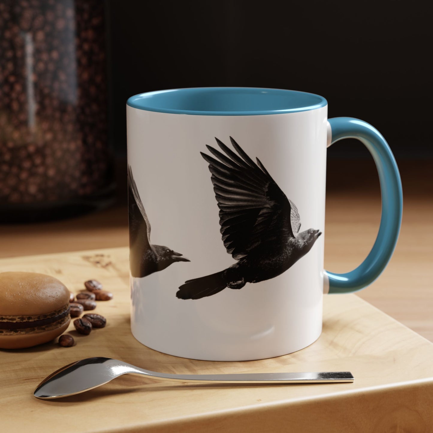 Smith & Raven | Flying Ravens Mug | Accent Color Mugs | 11oz 15oz