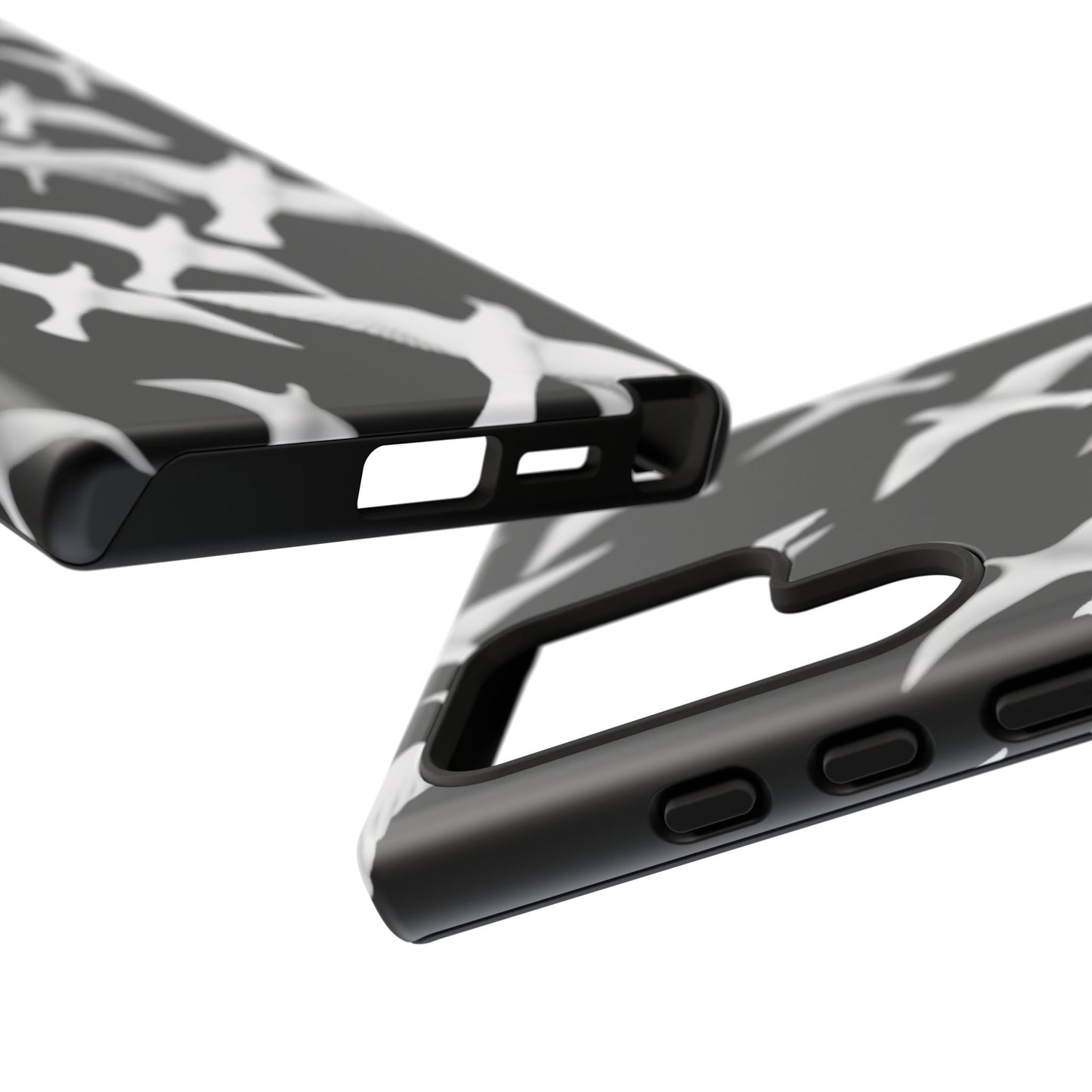 Smith & Raven | Flock of Seagulls Tough Case | Black w/White Bird Pattern | Phone Case