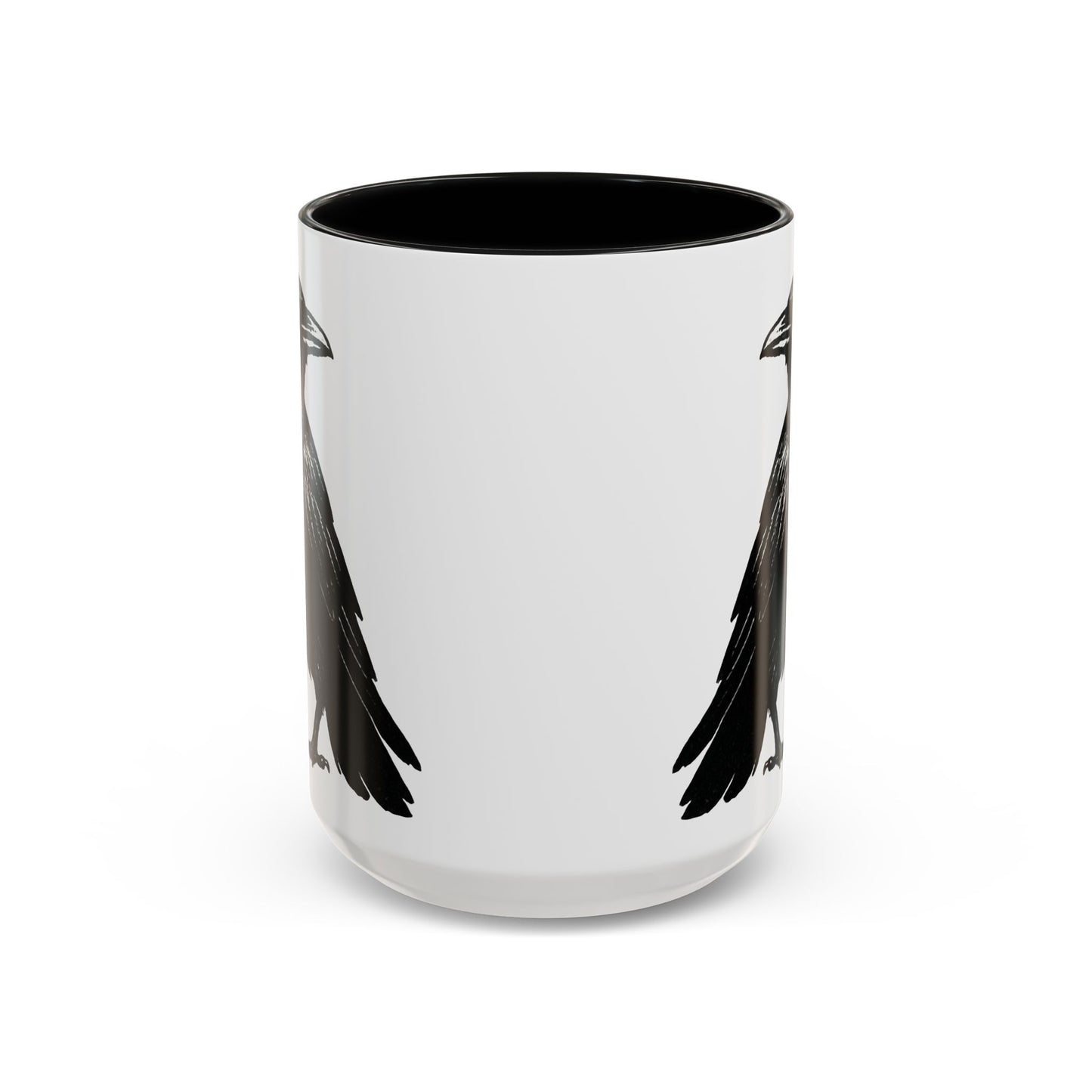 Smith & Raven | Black Raven Illustration | Accent Color Mugs | 11oz, 15oz