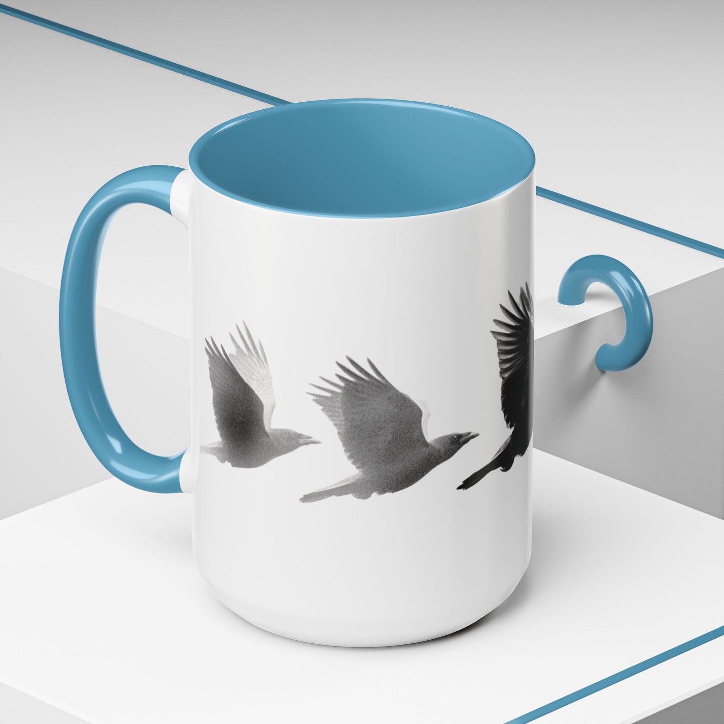 Smith & Raven | Flying Ravens Mug | Accent Color Mugs | 11oz 15oz