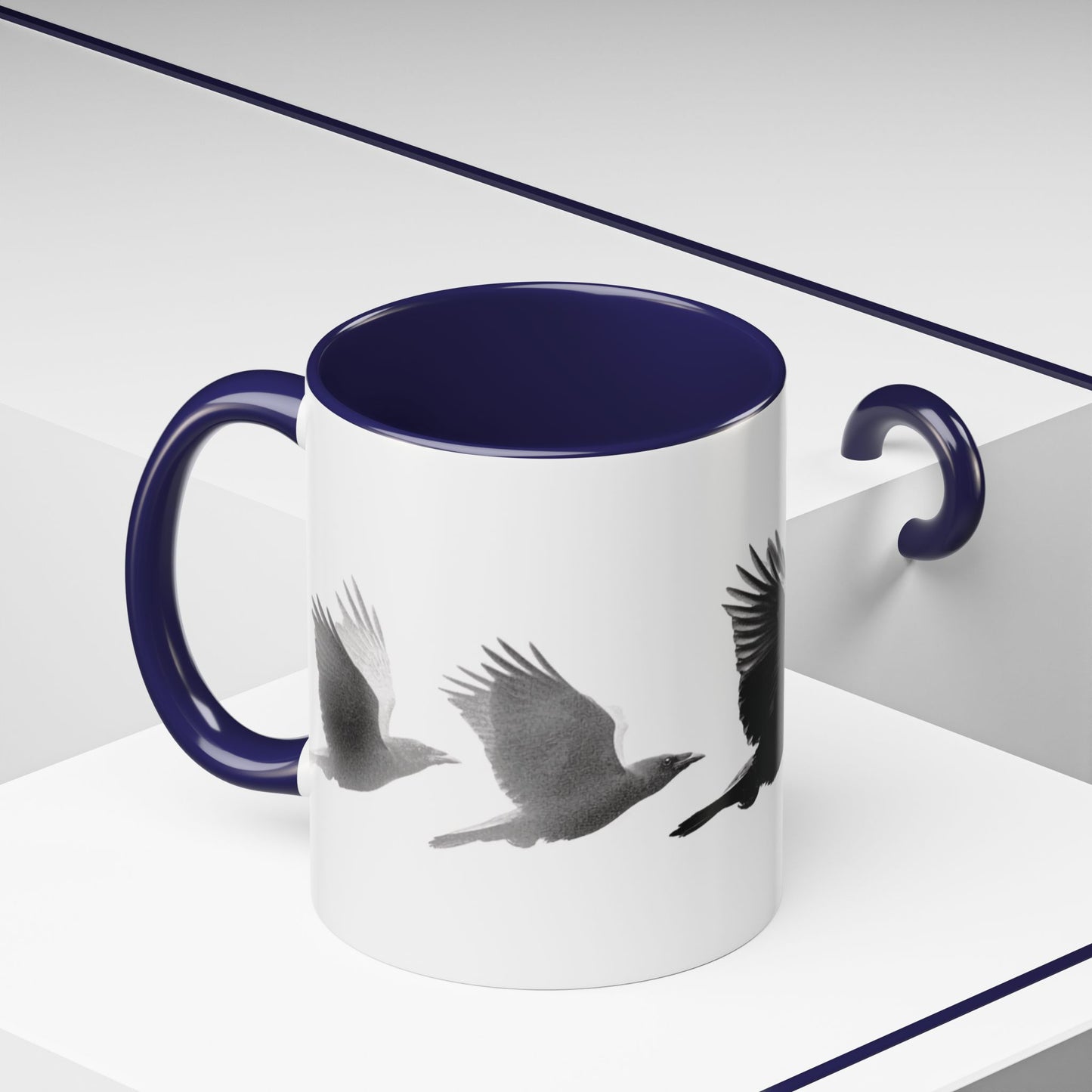 Smith & Raven | Flying Ravens Mug | Accent Color Mugs | 11oz 15oz