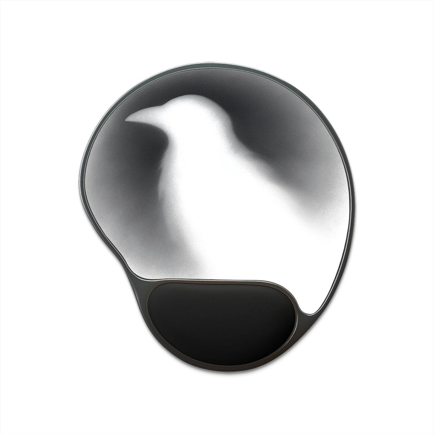 Smith & Raven | White Raven Silhouette | Mouse Pad with Wrist Rest