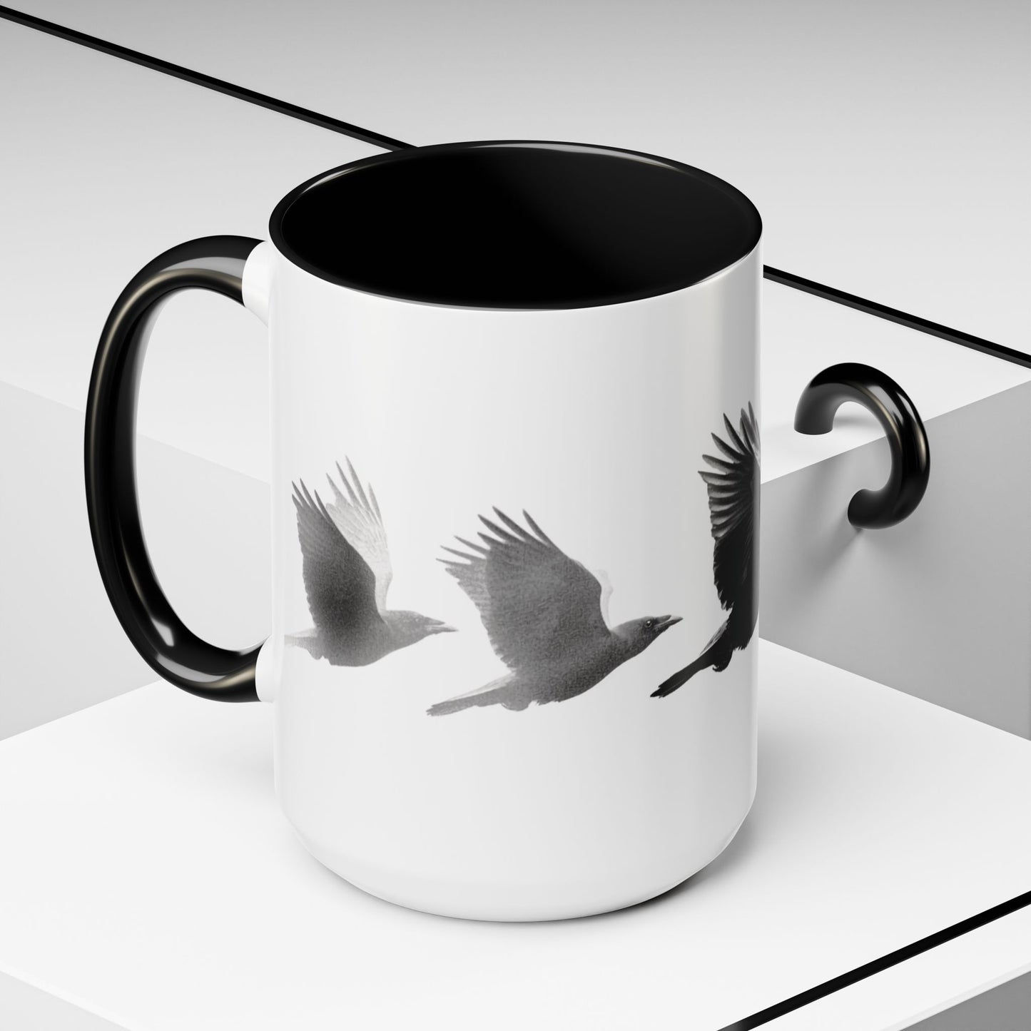 Smith & Raven | Flying Ravens Mug | Accent Color Mugs | 11oz 15oz