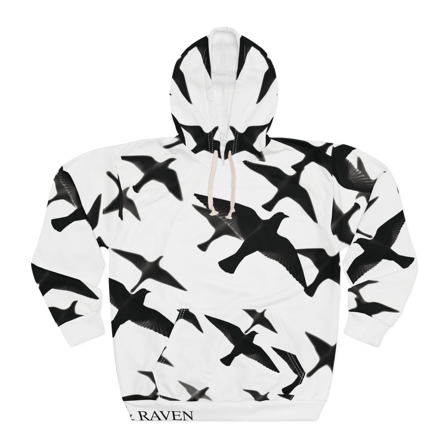 Smith & Raven | Flock of Seagulls Hoodie | White w/Black Birds
