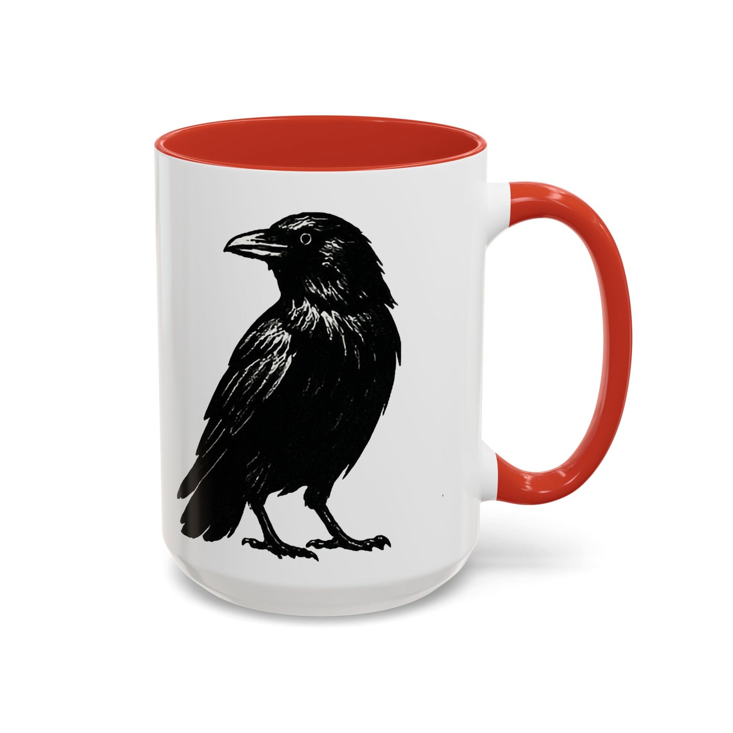 Smith & Raven | Black Raven Illustration | Accent Color Mugs | 11oz, 15oz