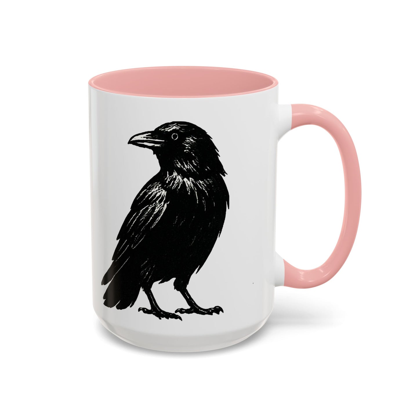 Smith & Raven | Black Raven Illustration | Accent Color Mugs | 11oz, 15oz
