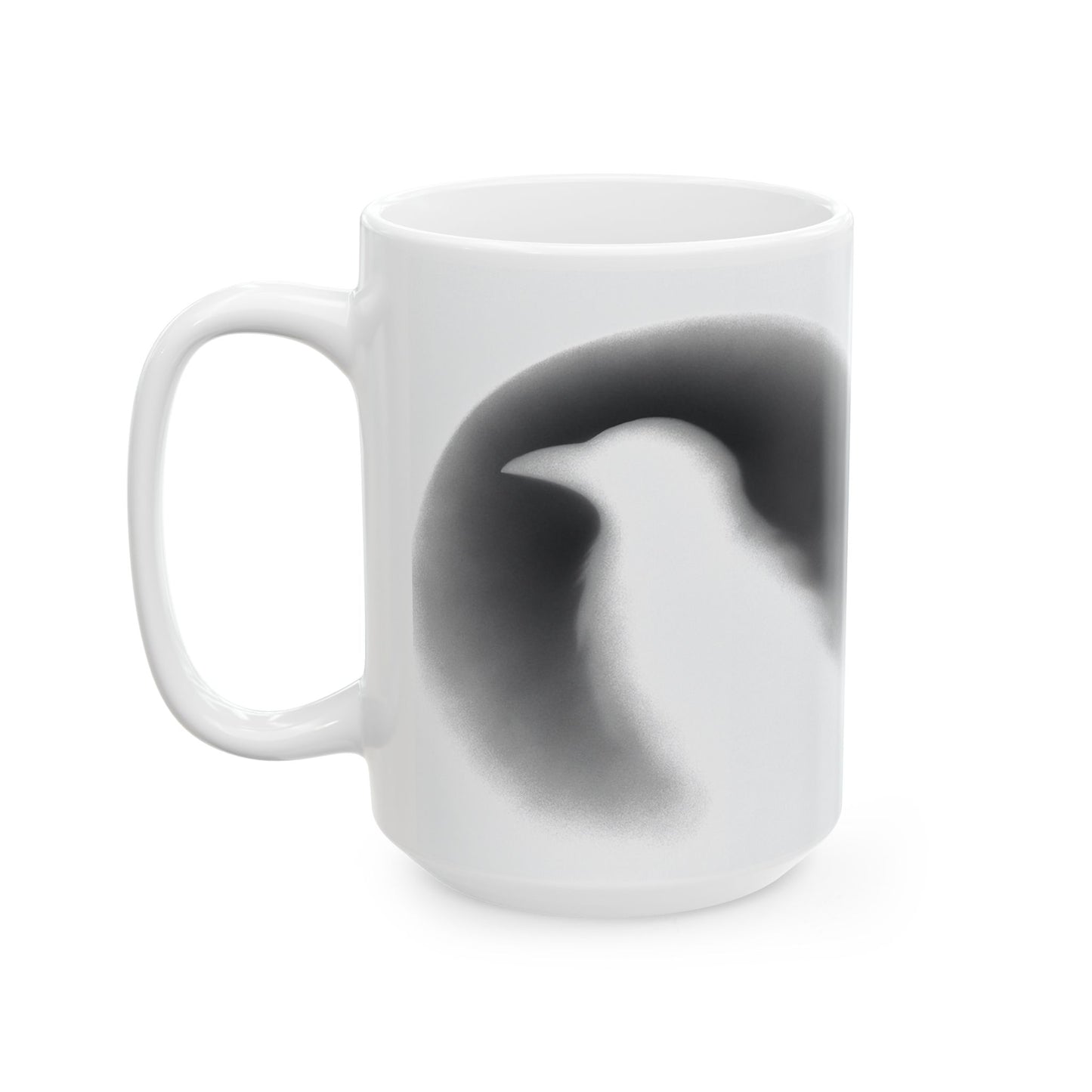 Smith & Raven | Ghostly Raven Silhouette | White Ceramic Mug | 11oz, 15oz