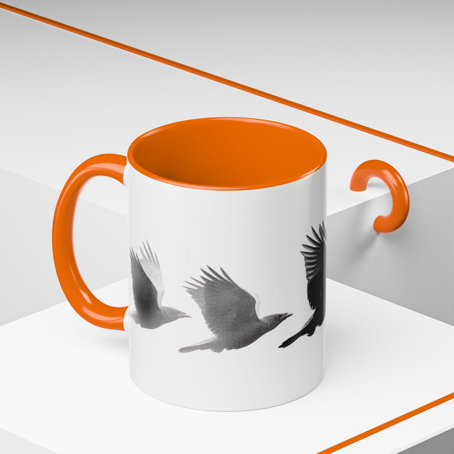 Smith & Raven | Flying Ravens Mug | Accent Color Mugs | 11oz 15oz